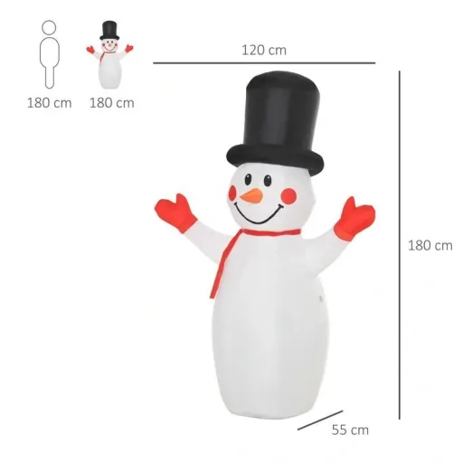1.8 m inflatable snowman with LED lights Christmas decoration