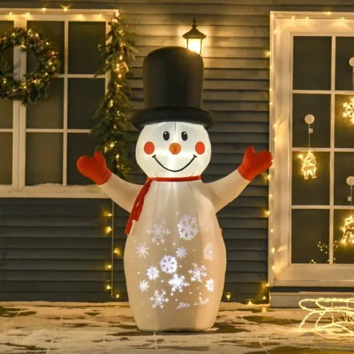 1.8 m inflatable snowman with LED lights Christmas decoration