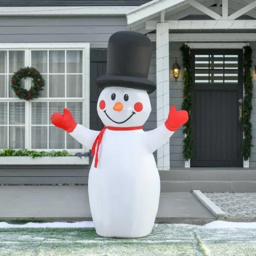 1.8 m inflatable snowman with LED lights Christmas decoration
