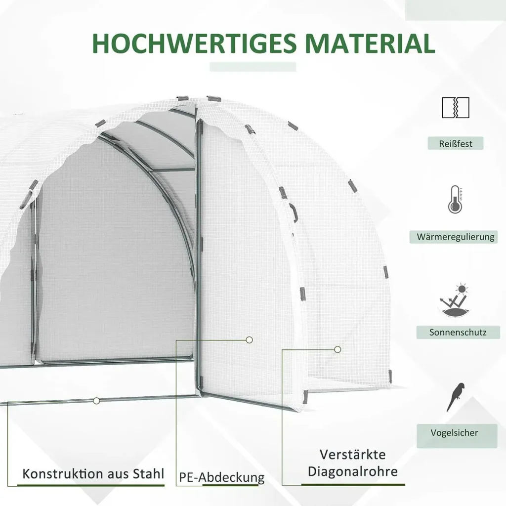 Plastic greenhouse walk-in greenhouse 287 x 292 x 195 cm garden tunnel plastic tunnel tunnel greenhouse greenhouse garden