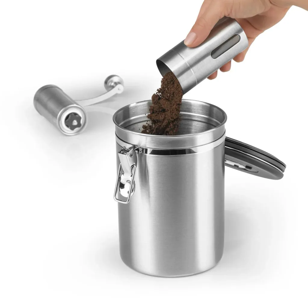 Aroma-Safe coffee can, 1.9 l stainless steel