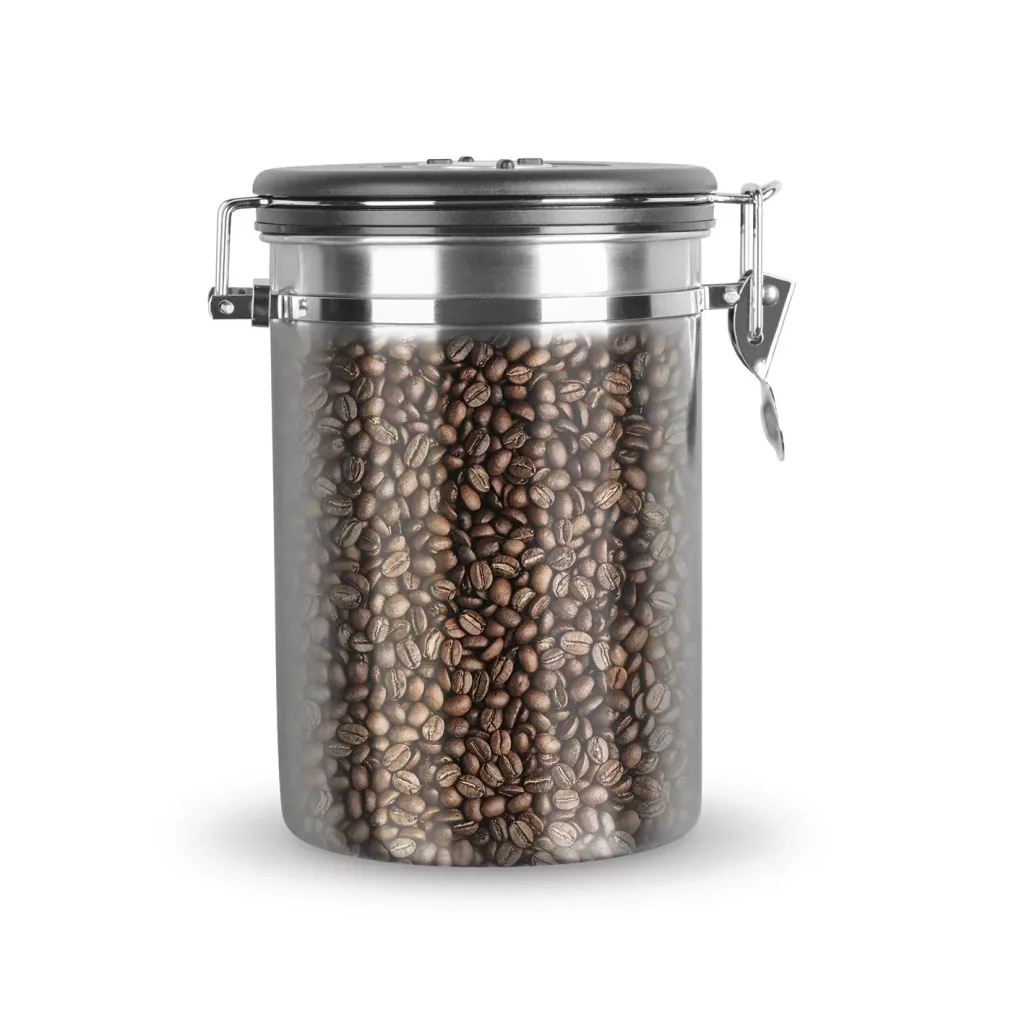 Aroma-Safe coffee can, 1.9 l stainless steel