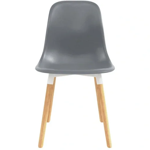 Dining table chairs, 2 pieces, grey plastic