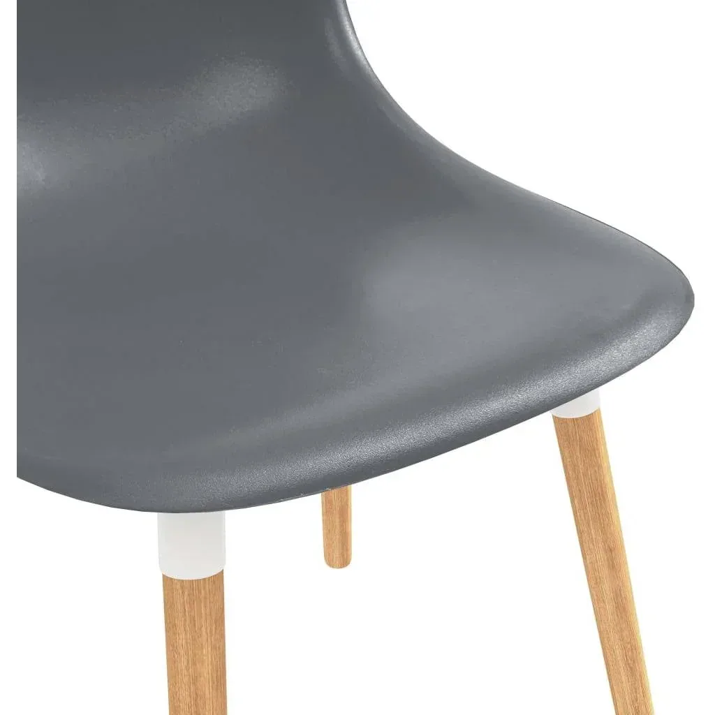 Dining table chairs, 2 pieces, grey plastic