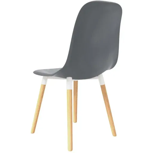 Dining table chairs, 2 pieces, grey plastic