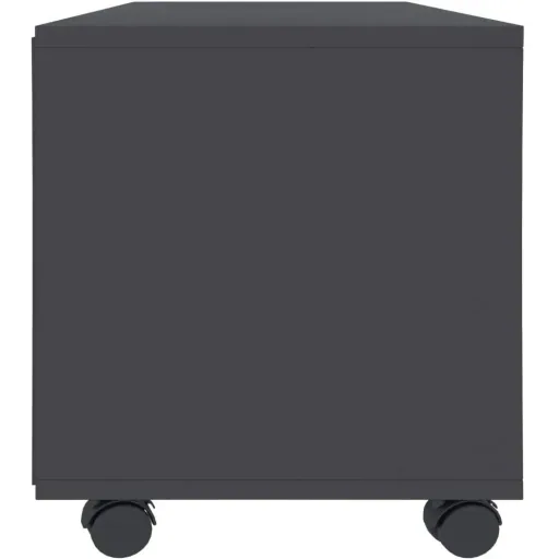 TV cabinet with castors 90x35x35 cm chipboard grey