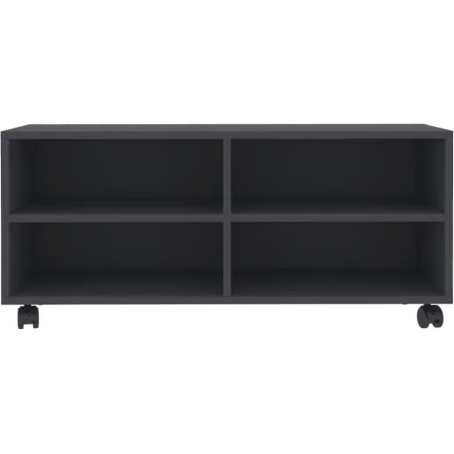 TV cabinet with castors 90x35x35 cm chipboard grey