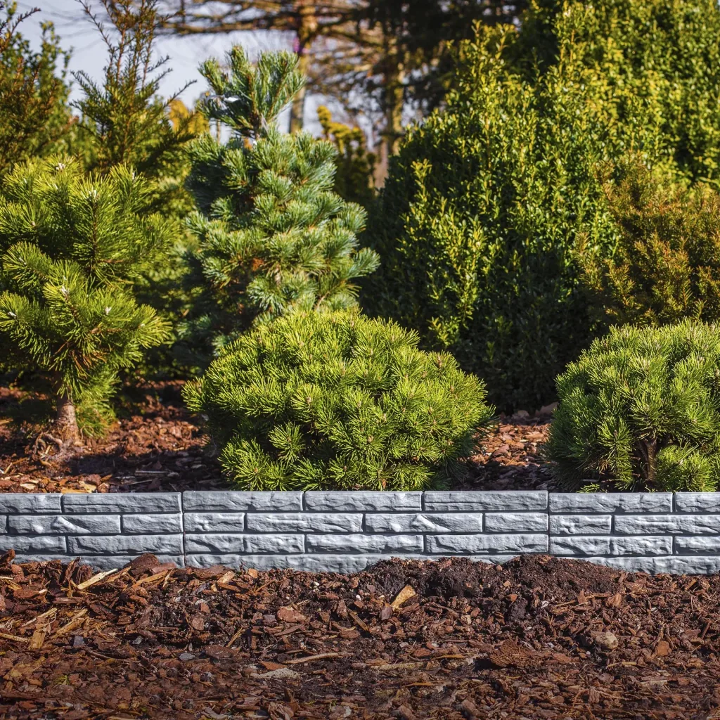 Bed edging "GARDEN WALL" in stone look, 5-part, 290 cm