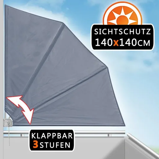 Sun sail - foldable - anthracite - 140x140cm