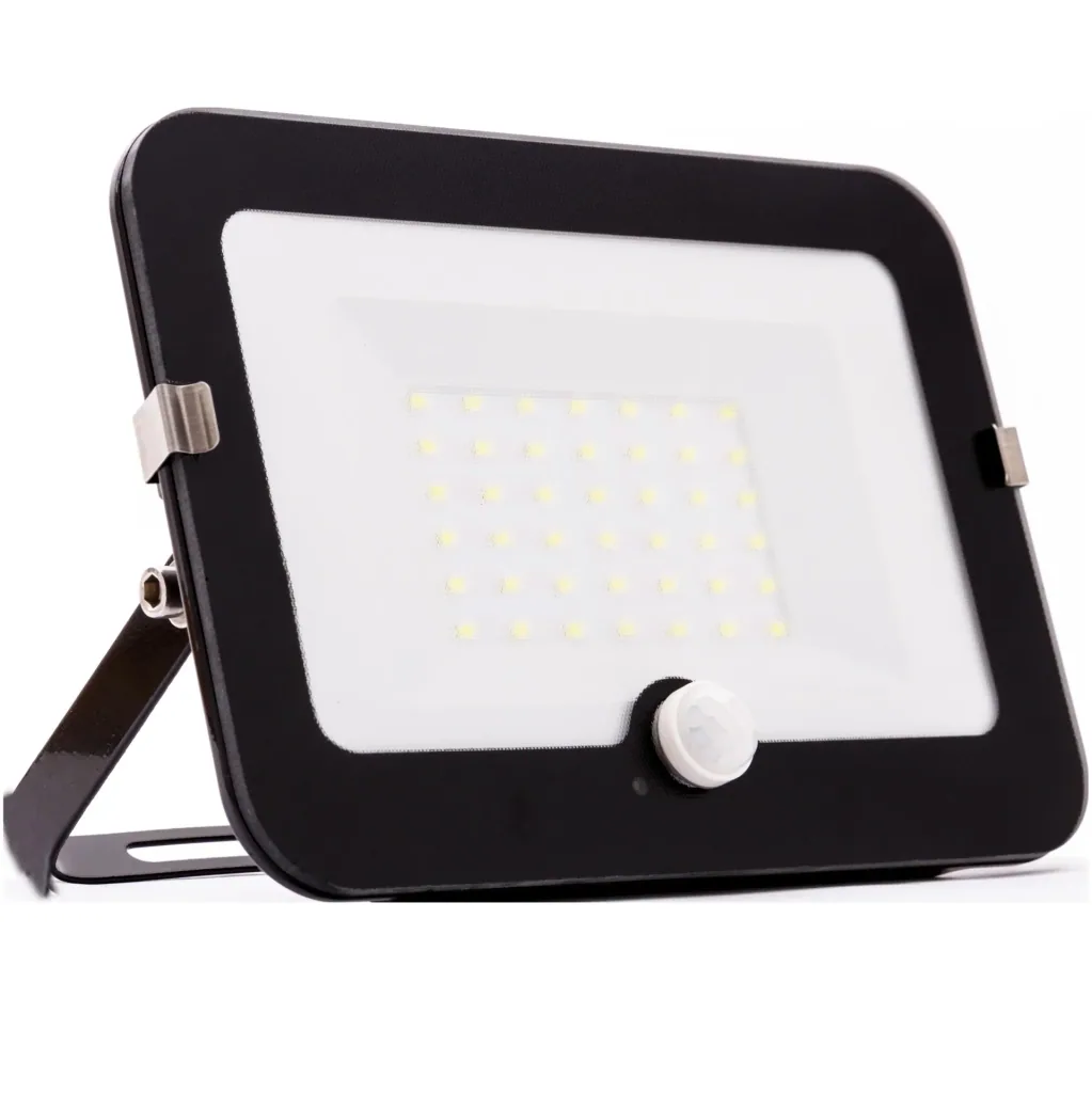 LED floodlight with motion detector, 30 watts, IP44, 195 x 140 x 36 mm