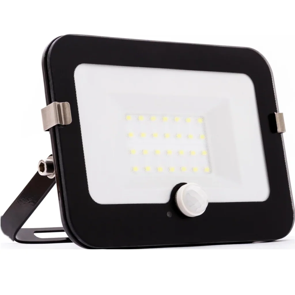 LED floodlight with motion detector, 30 watts, IP44, 195 x 140 x 36 mm