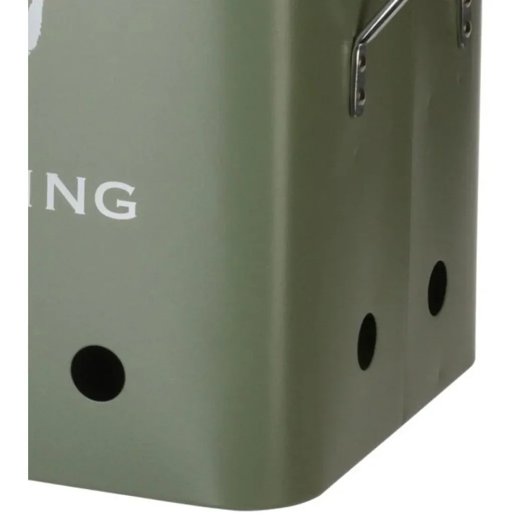 Grill King Rectangular Charcoal Grill - Matte Green - 32x20x20 cm