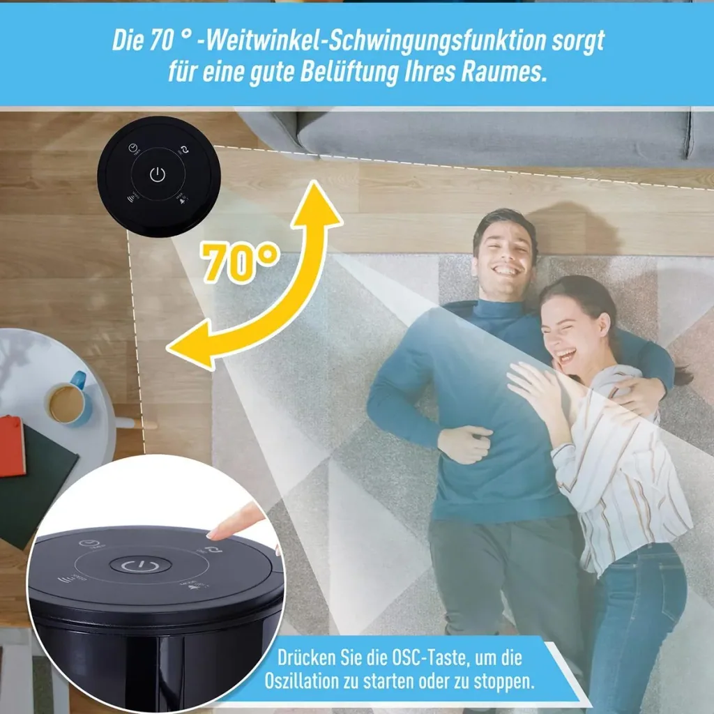 Tower fan with remote control