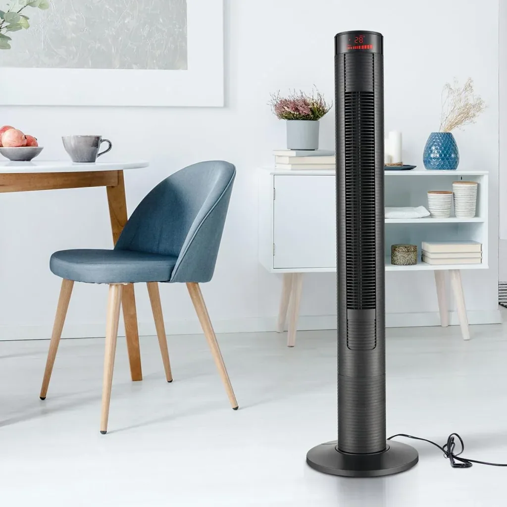 Tower fan with remote control