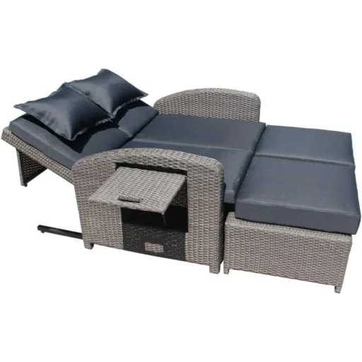 NIZZA functional sofa, steel, plastic mesh, dark grey
