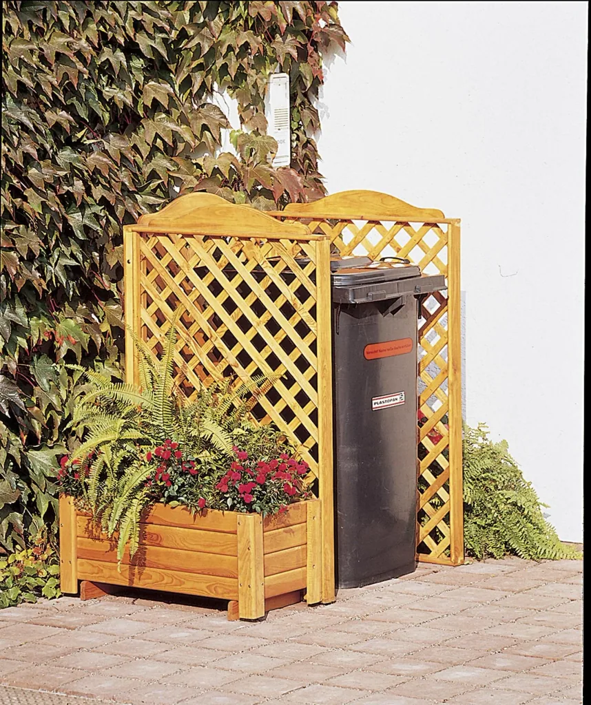 Garbage can trellis system "Rex" + planter