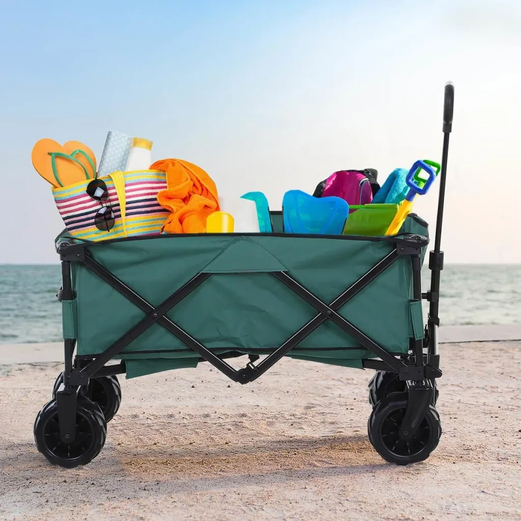 Handcart Foldable handcart 360° garden cart Transport cart with telescopic handle Adjustable handle height Beach cart