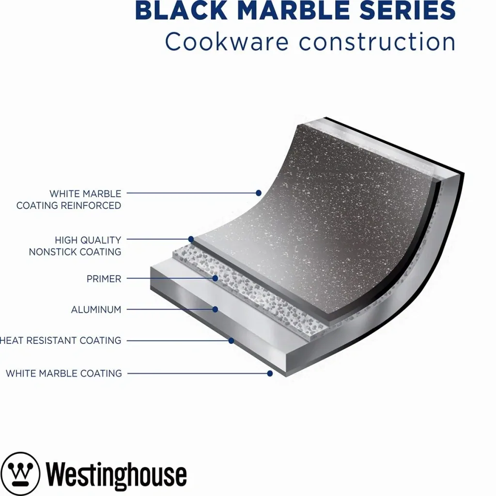 Casserole dish frying pan Ø30 cm (12") Black Marble