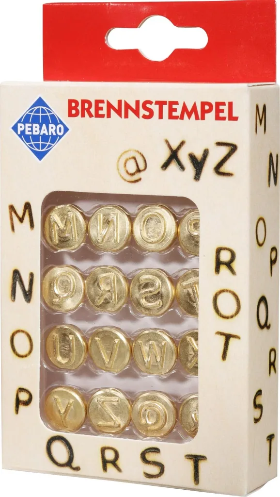 Wood burning stamp set, letters M to Z