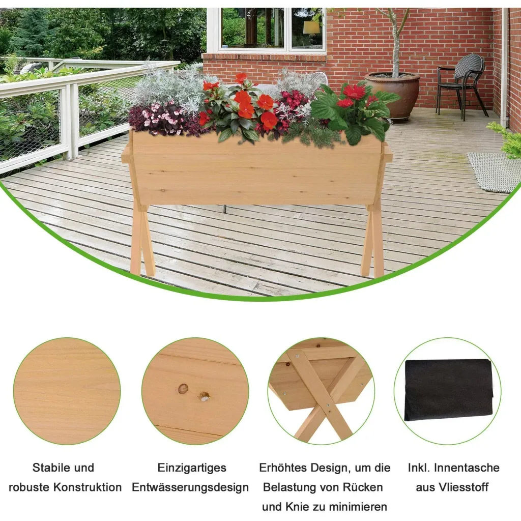 Raised bed with nonwoven fabric