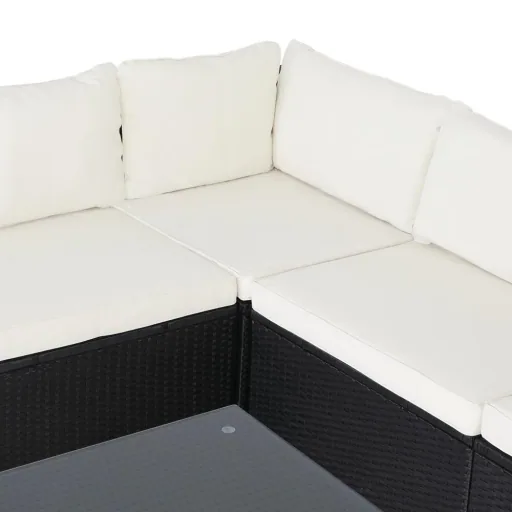 Polyrotan lounge set 16-seater - black