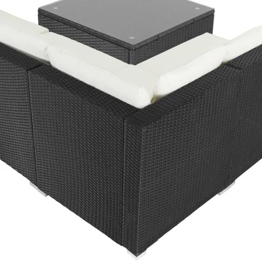 Polyrotan lounge set 16-seater - black