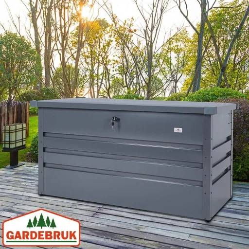 Steel storage box with lock - 120 x 62 x 63 cm - weatherproof