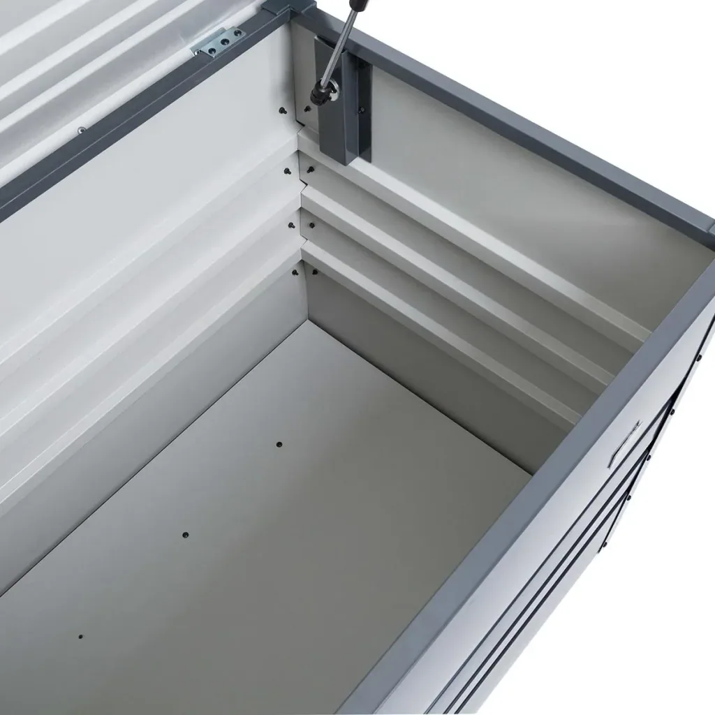Steel storage box with lock - 120 x 62 x 63 cm - weatherproof