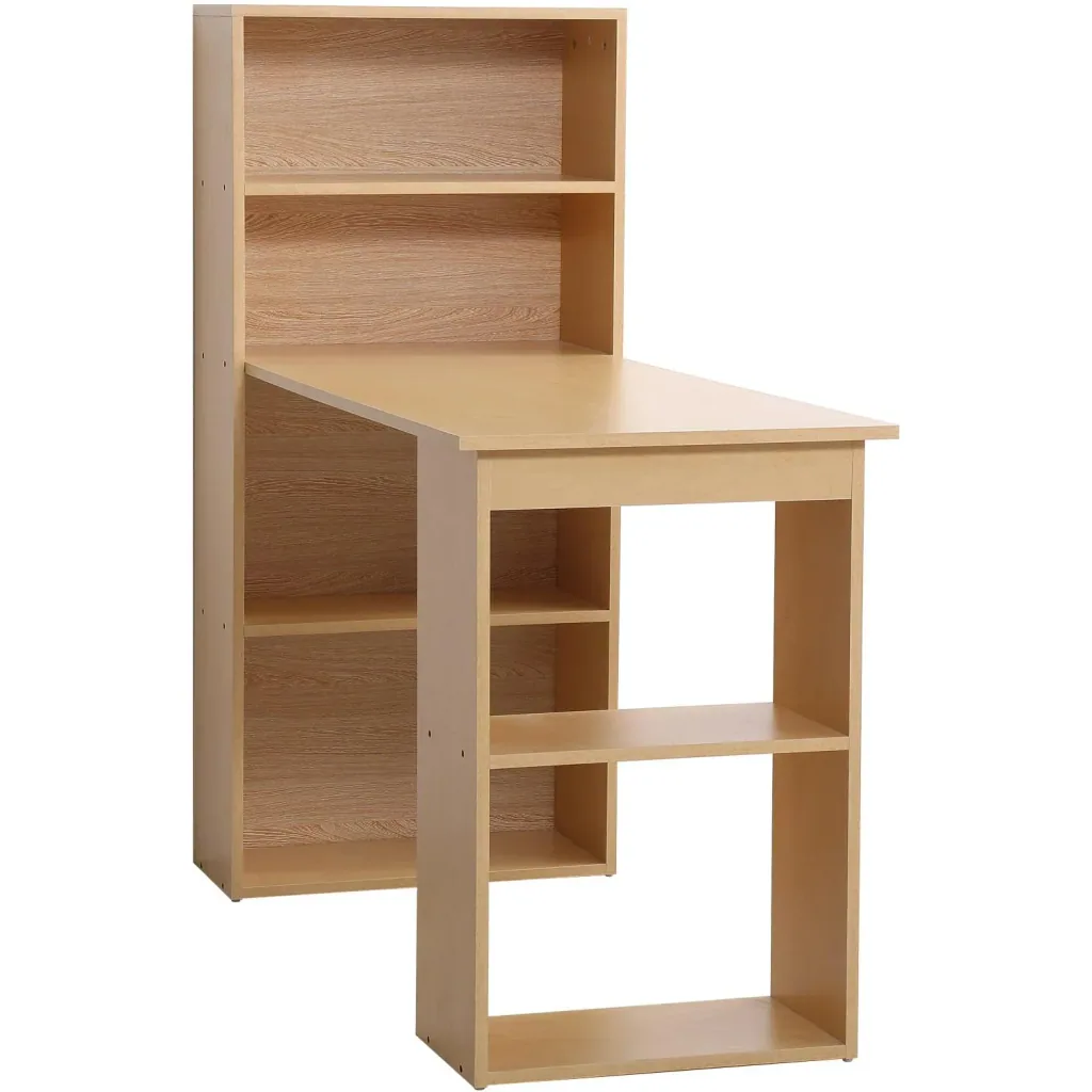 Desk with shelf computer table natural
