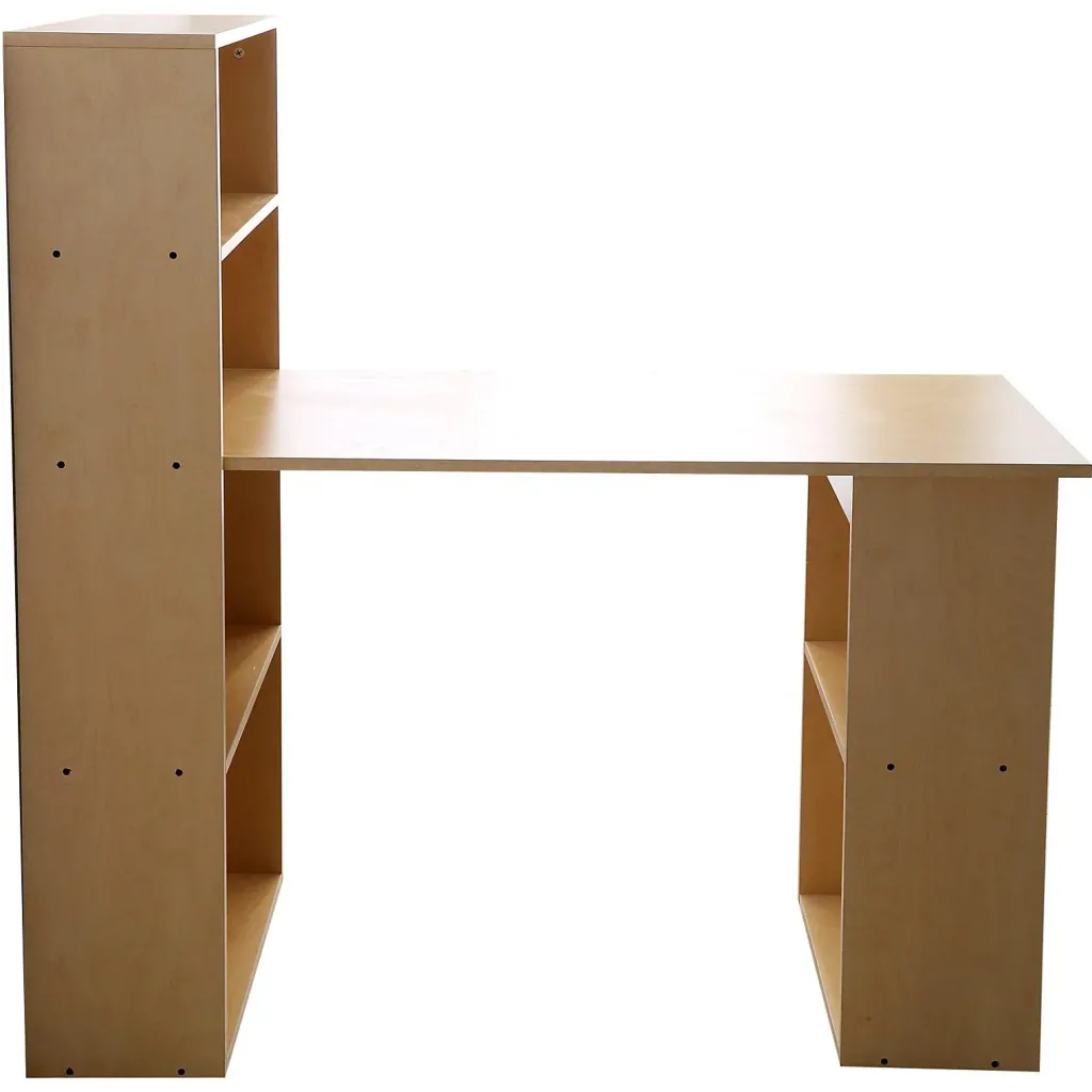 Desk with shelf computer table natural