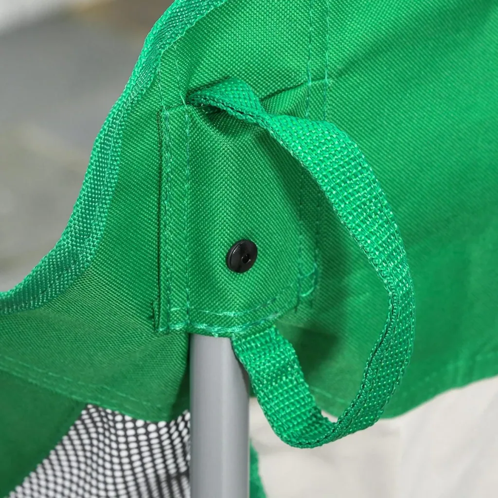 Folding camping chair green, silver