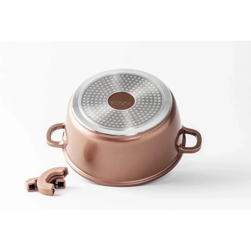 Cooking pot/saucepan - with lid - 24 cm - copper