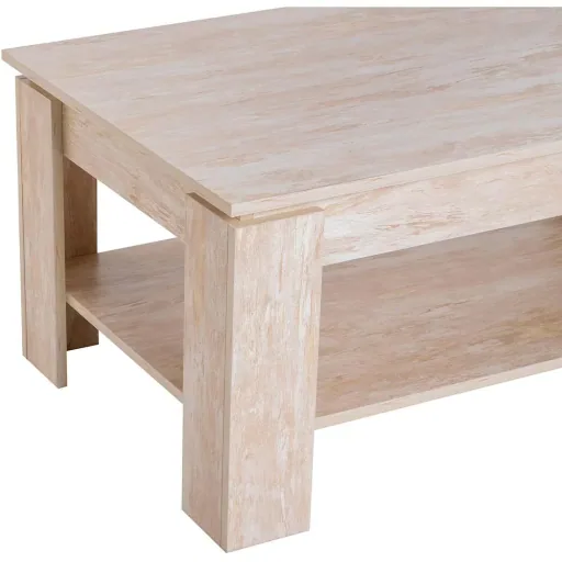 Coffee table side table coffee table with shelf pine wood 110 x 65 cm