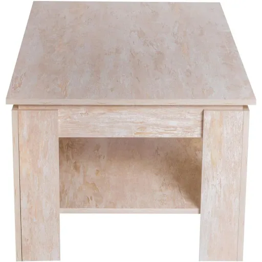 Coffee table side table coffee table with shelf pine wood 110 x 65 cm