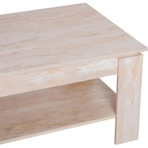 Coffee table side table coffee table with shelf pine wood 110 x 65 cm