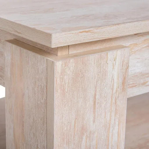 Coffee table side table coffee table with shelf pine wood 110 x 65 cm