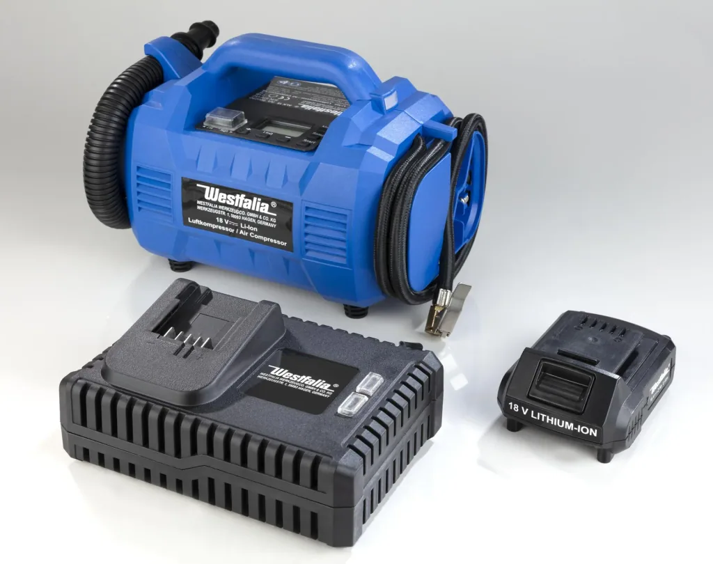 Luchtcompressor 18V Li-Ion ALK18 inclusief accu 18 V Li-Ion 2.0 Ah A2AH18 en snellader