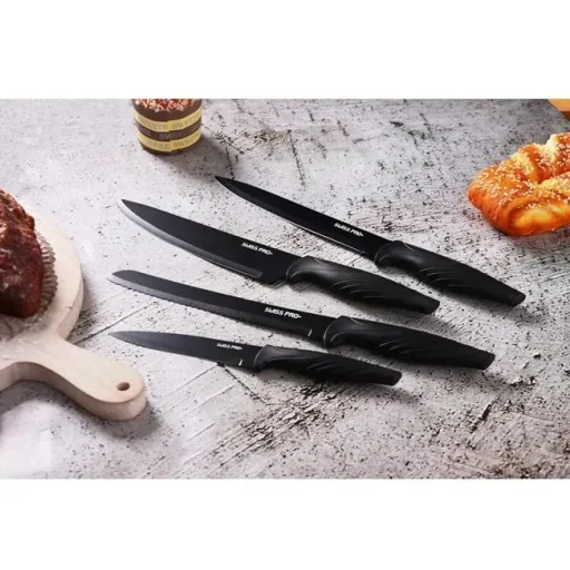 Kitchen knife set - 6 pieces - non-stick coating