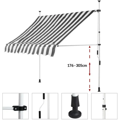 Clamp awning white/grey 200cm