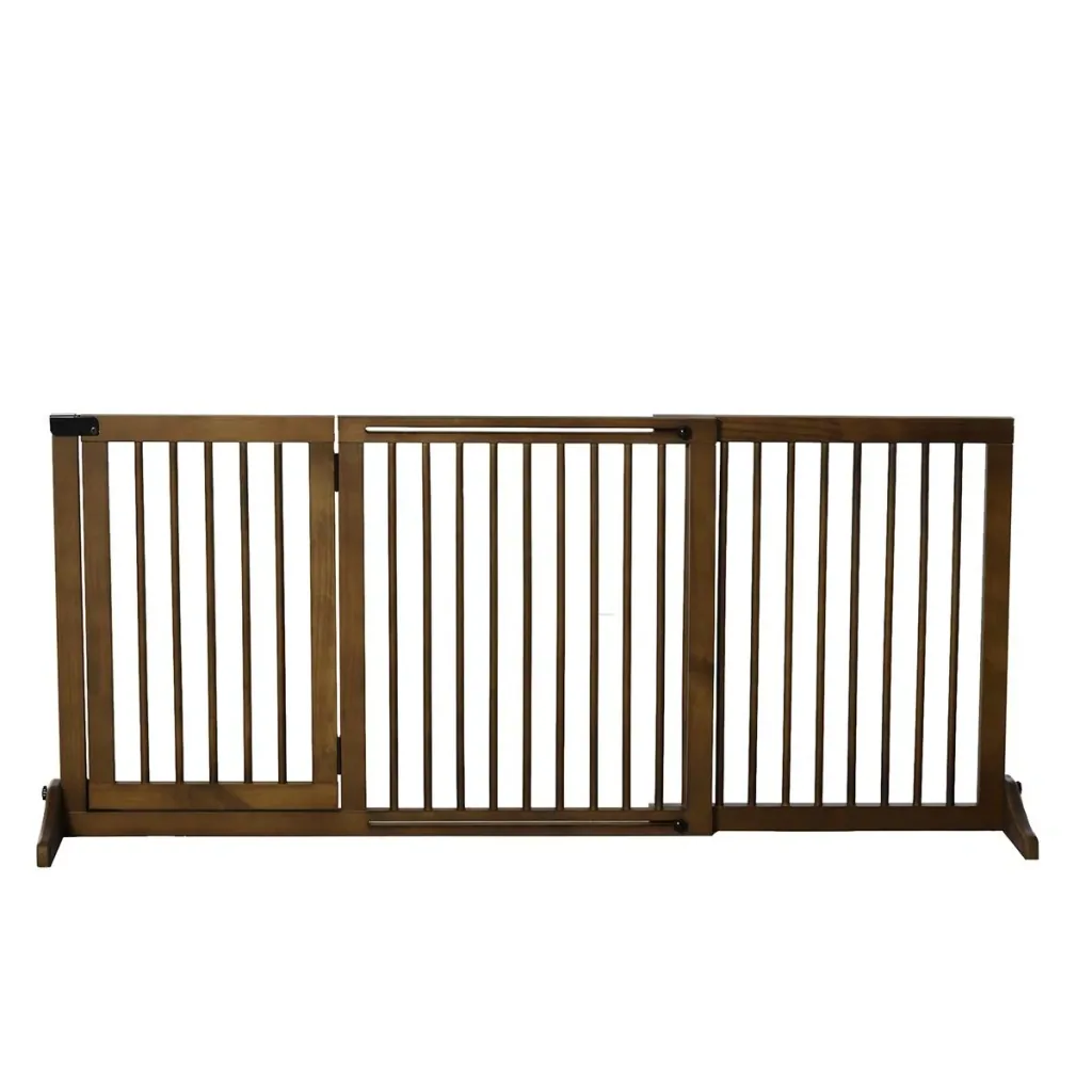 Door safety gate for dogs brown