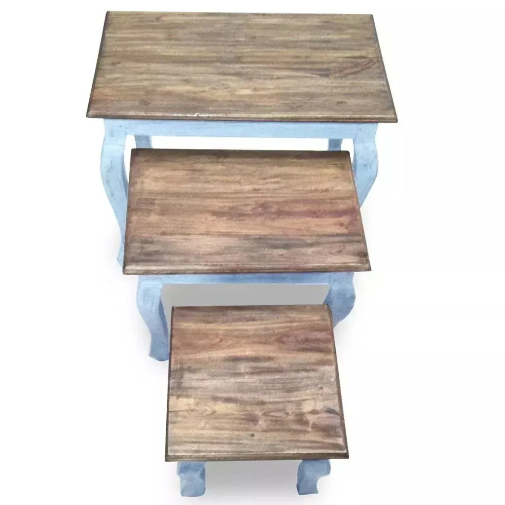 3-piece placemat made of solid recycled wood