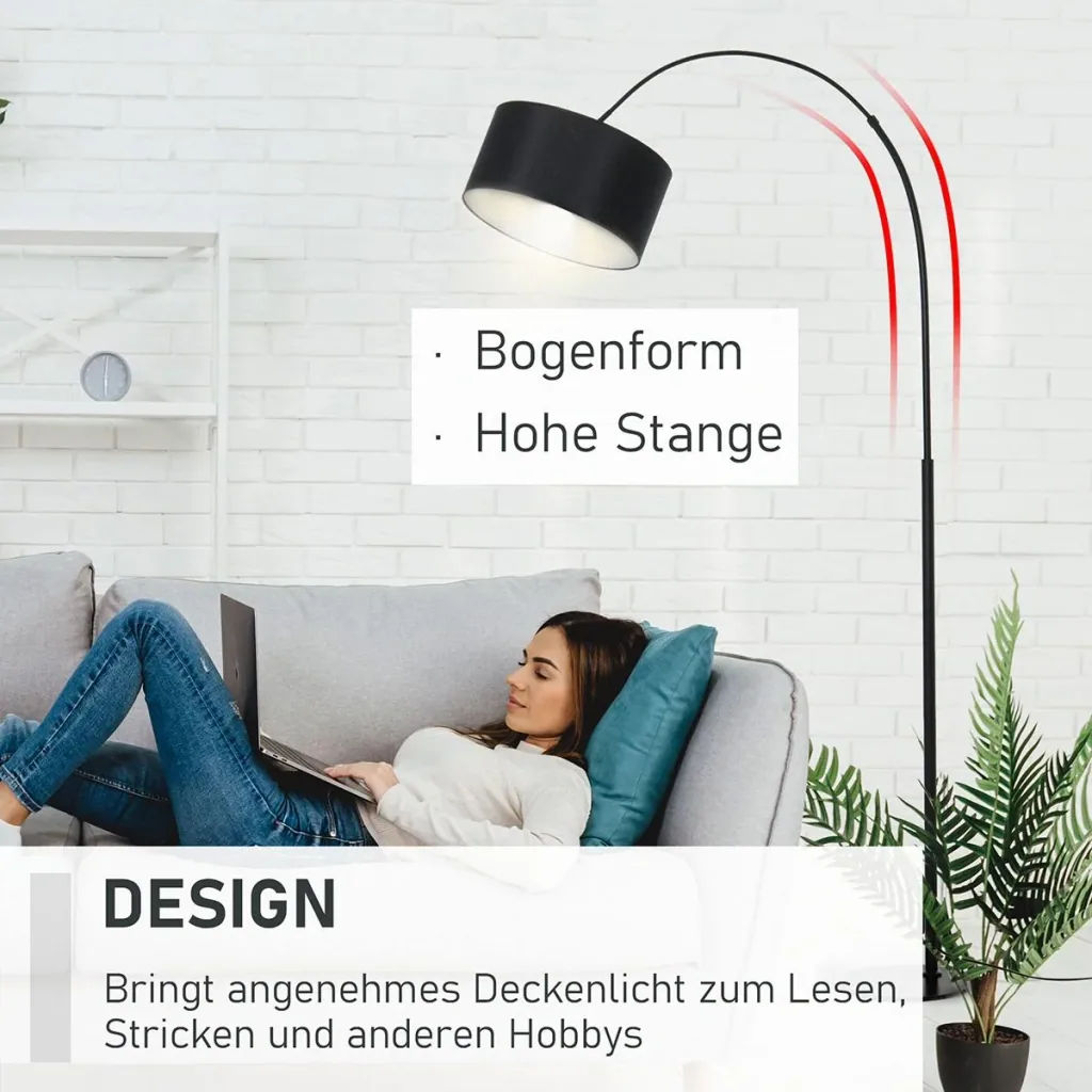 Floor lamp with 180° adjustable lampshade black