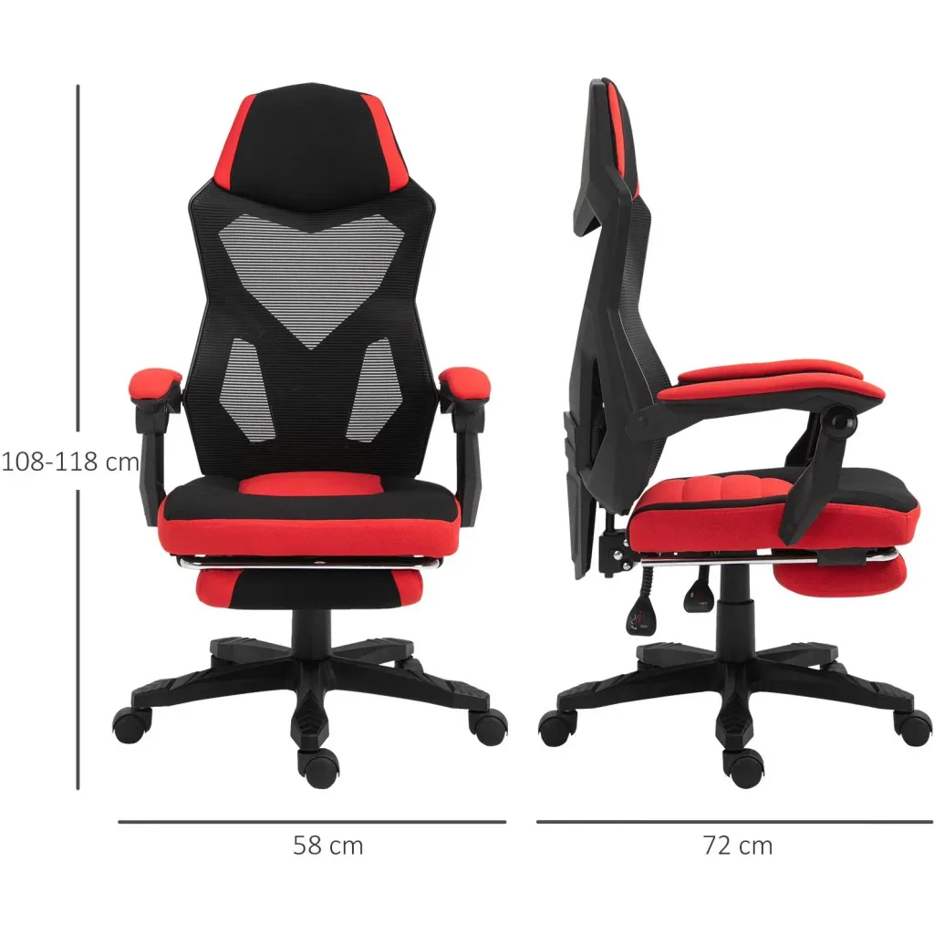 Gaming chair with footrest