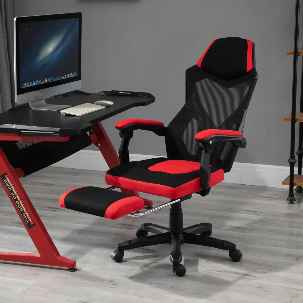 Gaming chair with footrest