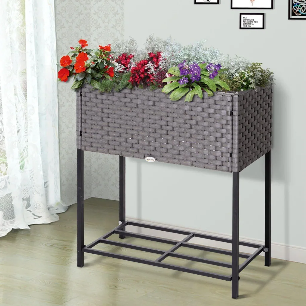 Raised bed with shelf