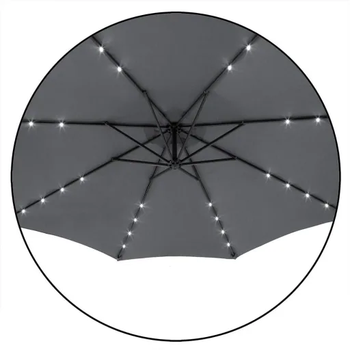 Parasol Mali with LED lighting, pivoting, anthracite - Ø 3.3m