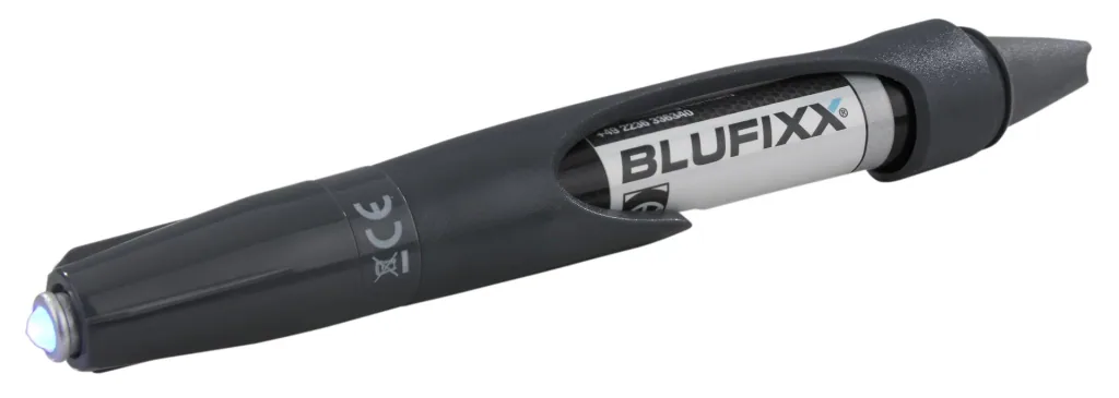 Rim repair pen 5 g - including blue LED light - silver