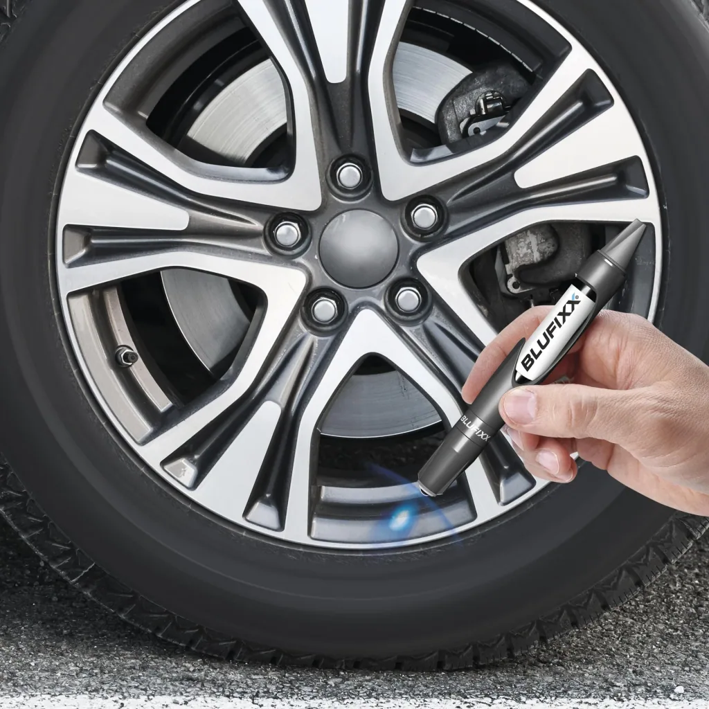 Rim repair pen 5 g - including blue LED light - silver