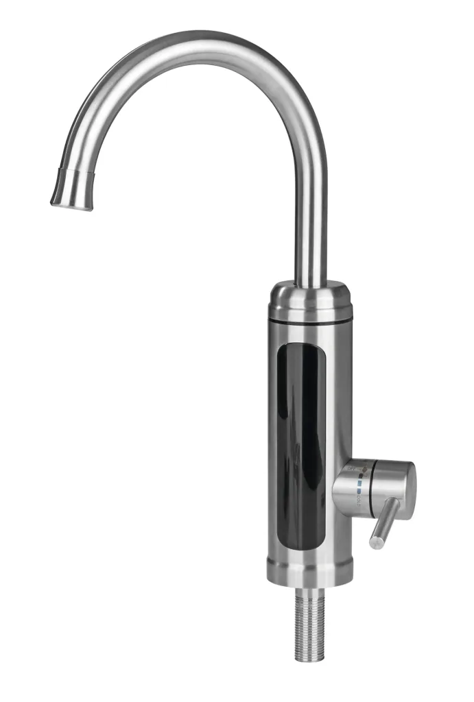 Hot & cold water faucet, electric, stainless steel, 3600 watts