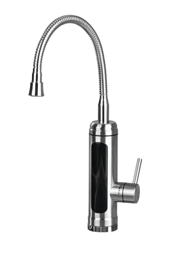 Hot & cold water faucet, electric, stainless steel, 3600 watts
